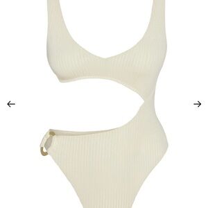 St. Barth's One Piece - Ivory Shiny Rib